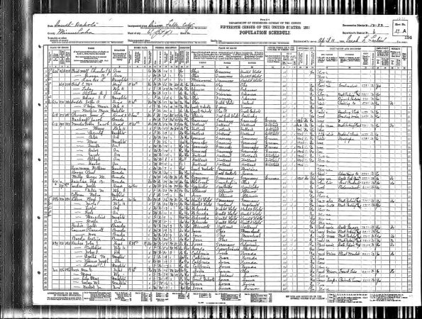 1930 US Census John J Kirchen and Fam
